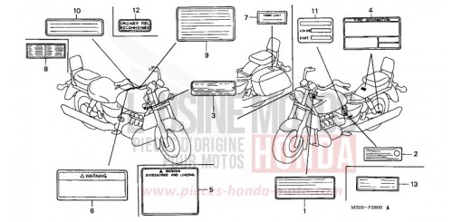 ETIQUETTE DE PRECAUTIONS GL1500CV de 1997
